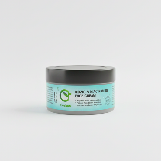 Ceebus Skin Brightening & Moisturizing Face Cream — Kojic Acid, Niacinamide, Vitamin C & E | Daily Use Formula