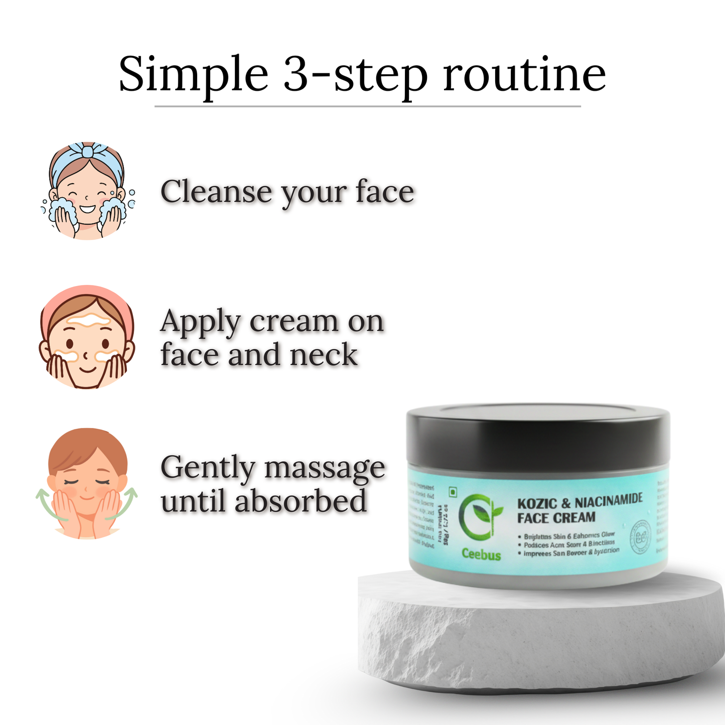 Ceebus Restore Barrier Cream with Lactobacillus Ferment, Niacinamide & Vitamin C | For Dry & Sensitive Skin | All Skin Types | 50g