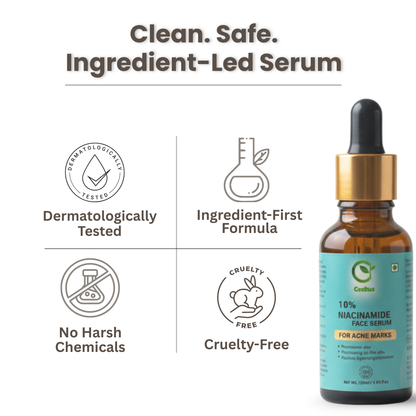 Ceebus Nag Kesar Glow Serum | 10% Niacinamide + Ayurvedic Botanicals | Brightens Skin Appearance, Even-Looking Tone & Hydration | With Halim Seed, Quince Seed, Hyaluronic Acid & Saffron | All Skin Types | 30ml