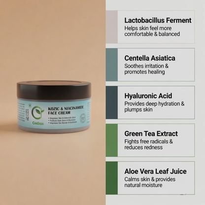 Ceebus Restore Barrier Cream with Lactobacillus Ferment, Niacinamide & Vitamin C | For Dry & Sensitive Skin | All Skin Types | 50g