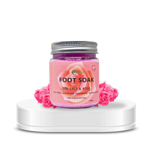 Foot Soak with Rose Infused (Sea salt) For Relaxation | PAIN RELIEF | DETOX SPA | Improve Sleep in a Glass Jar - 100g (Rose)