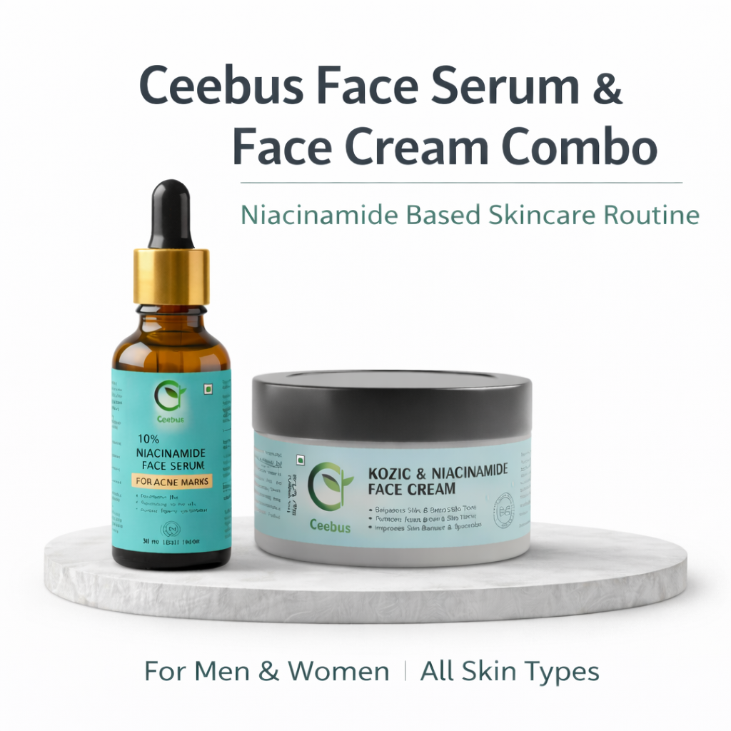 Ceebus Face Serum & Face Cream Combo, Niacinamide Based Skincare Routi