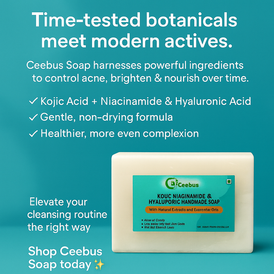 Ceebus Advanced Brightening Soap – Kojic Acid + Niacinamide | Moisturizing & Even Tone Formula (75 g)
