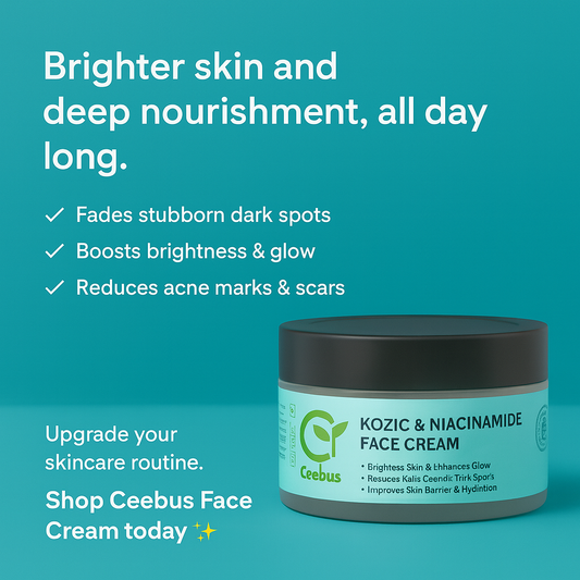 Ceebus Skin Brightening & Moisturizing Face Cream — Kojic Acid, Niacinamide, Vitamin C & E | Daily Use Formula