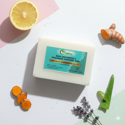 Ceebus Tone Correction Bar | De-Tan Soap with Liquorice, Green Tea & Neem | Kojic Acid + Niacinamide | Helps Visibly Even Skin Tone | For Men & Women | Pack of 2