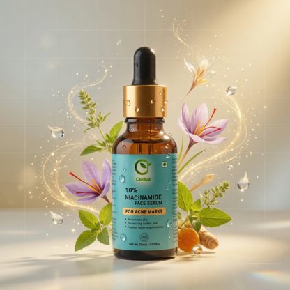Ceebus Nag Kesar Glow Serum | 10% Niacinamide + Ayurvedic Botanicals | Brightens Skin Appearance, Even-Looking Tone & Hydration | With Halim Seed, Quince Seed, Hyaluronic Acid & Saffron | All Skin Types | 30ml